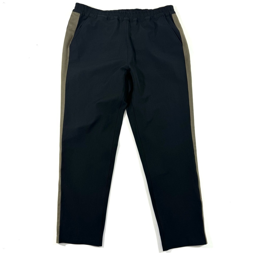 Garnet Hill Side Stripe Active Trouser Pants Black